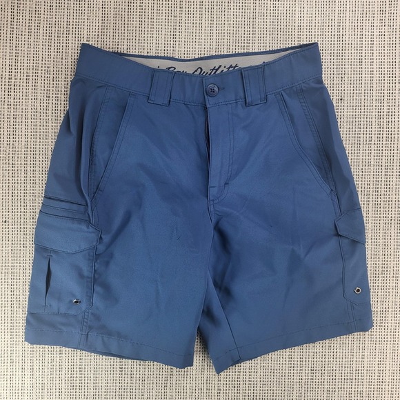 Bimini Bay Outfitters Shorts Mens 32 Blue Cargo Fishing Quick Dry Outdoor Angler - Picture 1 of 8